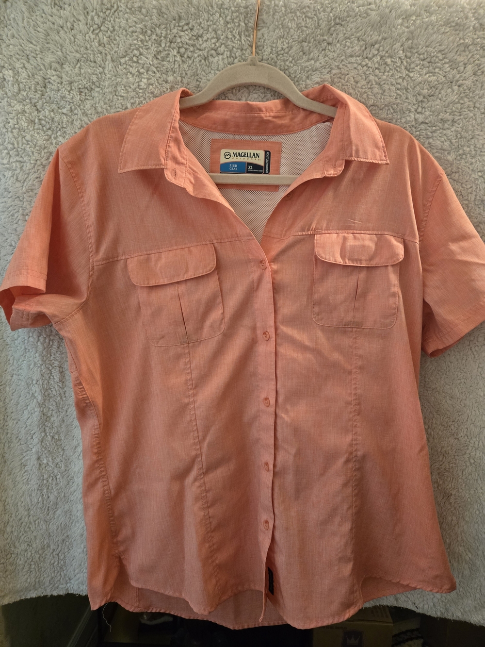 Magellan Outdoors Peach Button-Up Shirt